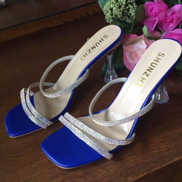 Rhinestone Strap Clear Heels - Picture 9 of 9